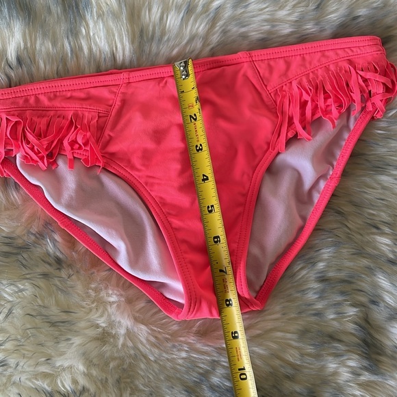 Billabong Coral Pink Fringe Bikini Bottoms Size 14 Swimwear Surf Beach Pool - Picture 6 of 10